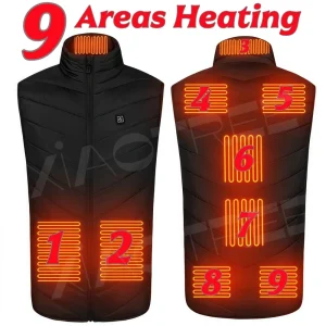 28/9 Areas Heated Vest Men Jacket Heated Winter Womens Electric Usb Heater Camping Jacket Coat