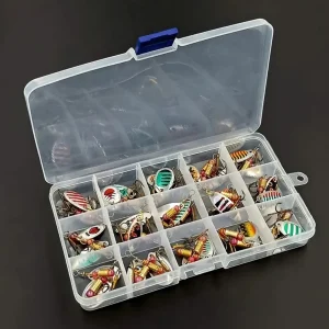 30pcs Metal Spoon Spinner Fishing Lure with Treble Hook