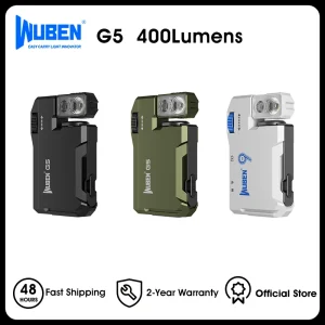 G5 Rechargeable EDC Flashlight, 400 Lumens Dual Light Sources