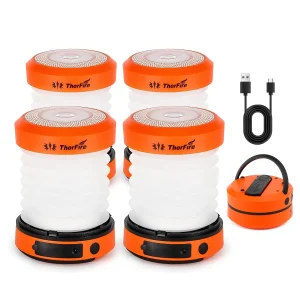 Camping Light 2/4PCS Solar Rechargable Foldable Portable Lantern Power Bank