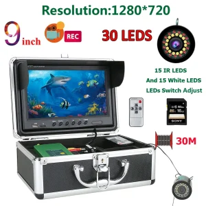9 inch DVR Fish Finder Underwater Fishing 1080P Camera 16G HD 1280*720 Screen