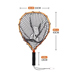 Portable Fishing Nets Ultralight Aluminum Alloy Silicone Wear Resistance Mesh
