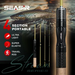 Seasir Silent Stream spinning Baitcasting Fishing Rod Carbon Fiber UL Power 1.53/1.65M